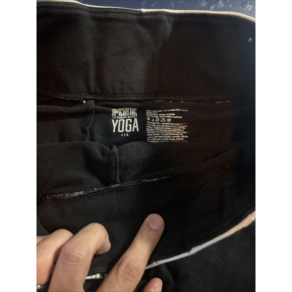 Victoria Secret Pink Dog Black And White Yoga Pants L - Picture 5 of 9